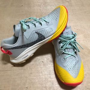 Nike Air Zoom Terra Kiger Trail Running Shoes Size 9.5 Blue Yellow